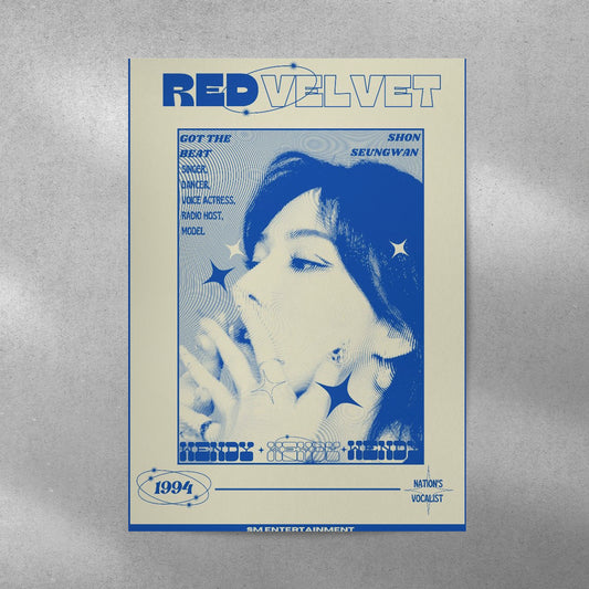 Red Velvet Y2K Aesthetic Metal Poster