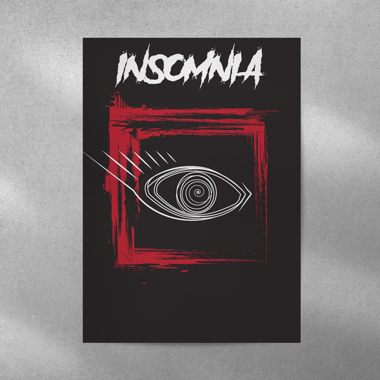 Insomnia Abstract Aesthetic Metal Poster