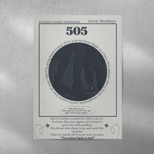 Arctic Monkeys 505 Spotify Aesthetic Metal Poster - Aesthetic Phone Cases - Culltique
