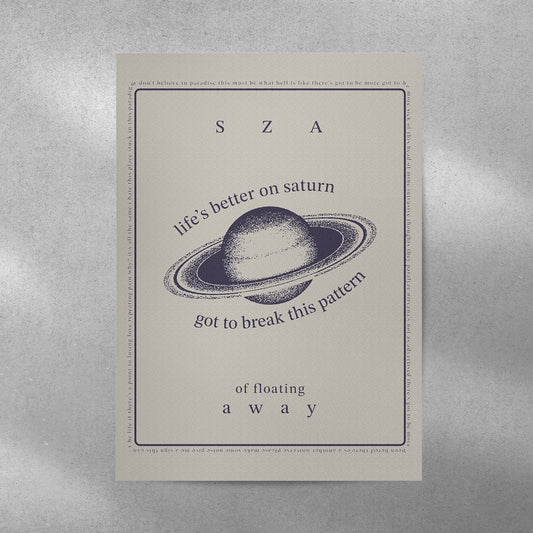 SZA Saturn Spotify Aesthetic Metal Poster - Aesthetic Phone Cases - Culltique