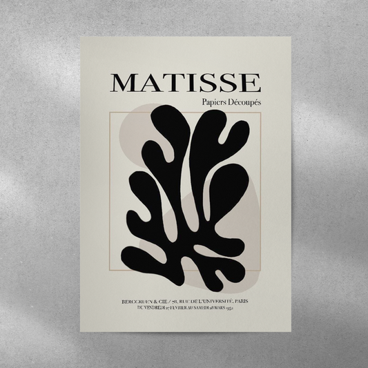 Matisse Black Abstract Aesthetic Metal Poster