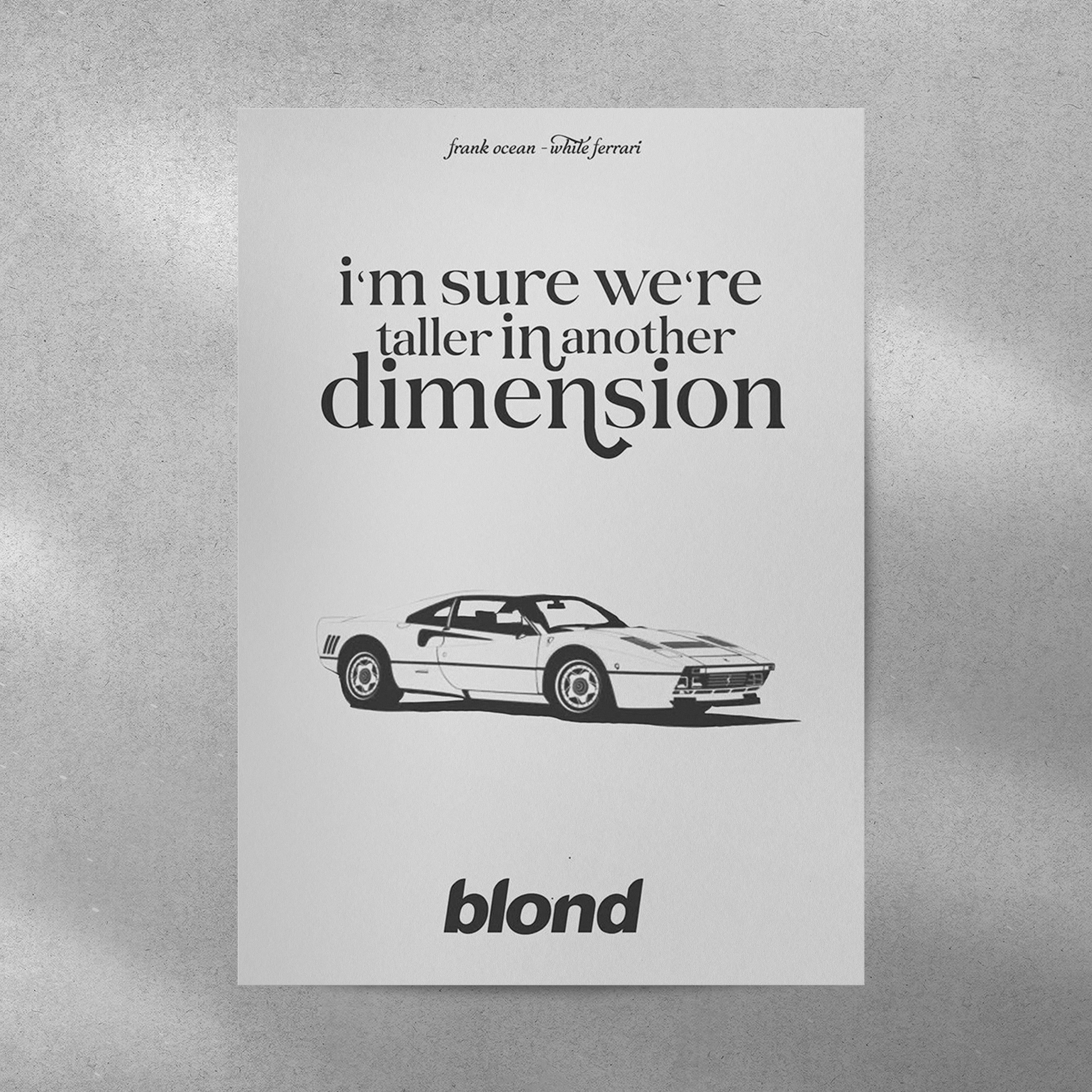 Frank Ocean Dimension Spotify Aesthetic Metal Poster by Culltique