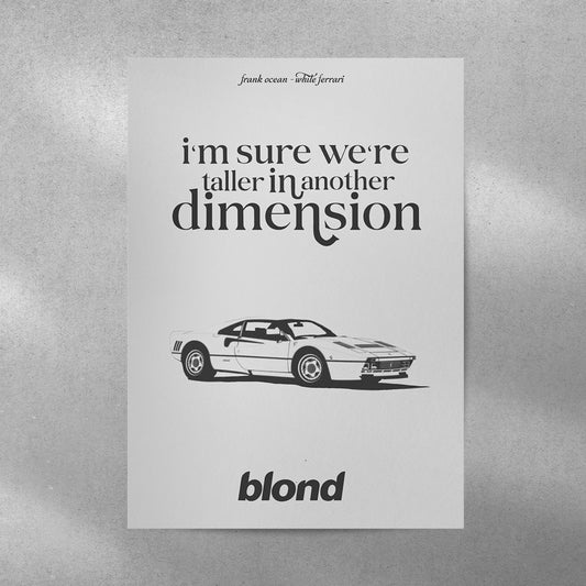 Frank Ocean Dimension Spotify Aesthetic Metal Poster - Aesthetic Phone Cases - Culltique