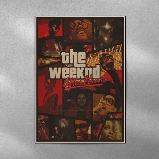 The Weeknd GTA Spotify Aesthetic Metal Poster