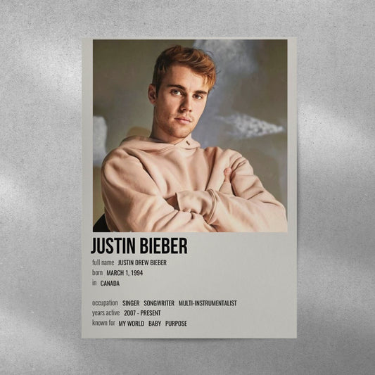 Justin Beiber Spotify Aesthetic Metal Poster - Aesthetic Phone Cases - Culltique
