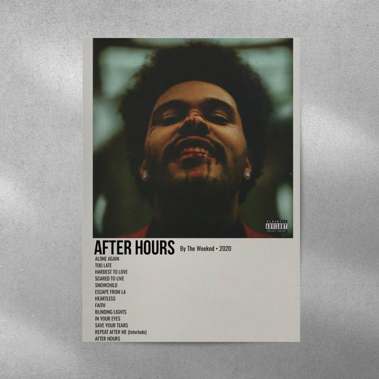 The Weeknd After Hours Spotify Aesthetic Metal Poster
