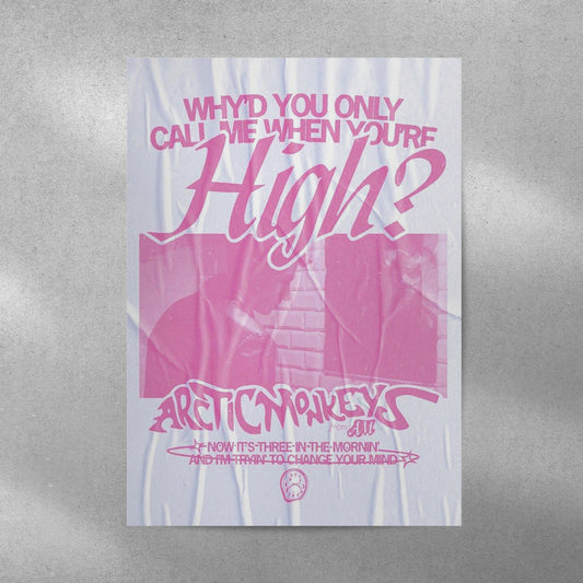 Arctic Monkey Pink Paper Spotify Aesthetic Metal Poster - Aesthetic Phone Cases - Culltique