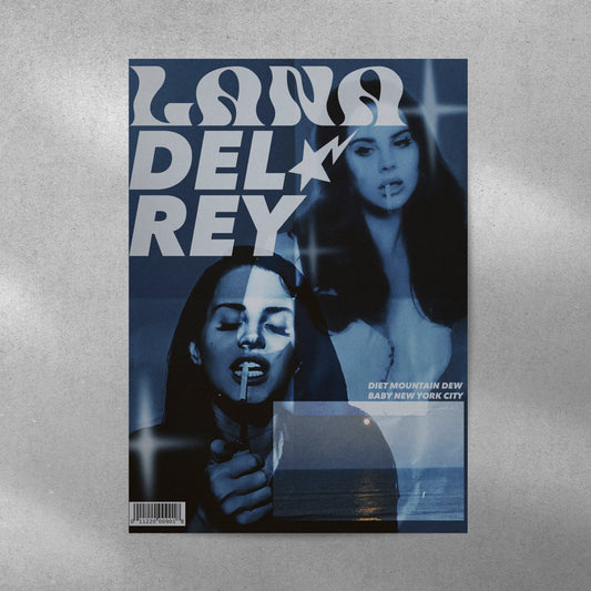 Lana Del Rey Y2K Spotify Aesthetic Metal Poster