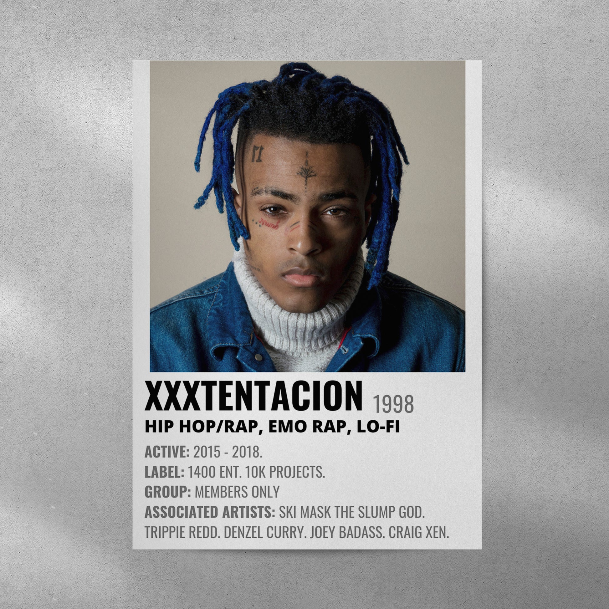 XXXTentacion Spotify Aesthetic Metal Poster - Aesthetic Phone Cases - Culltique