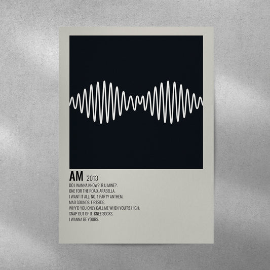 Arctic Monkeys Logo Spotify Aesthetic Metal Poster