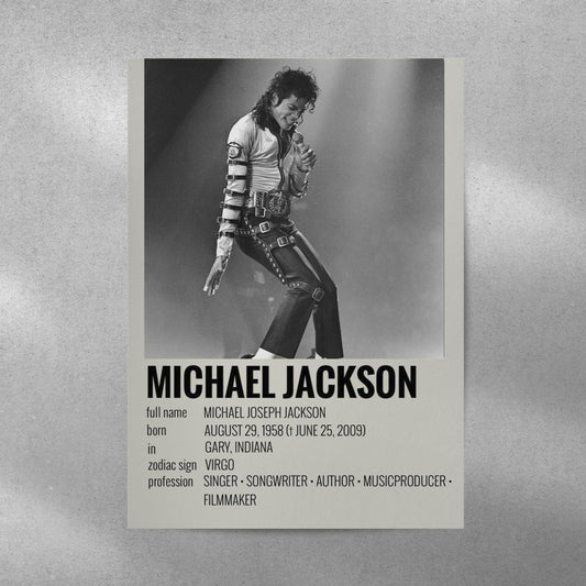 Michael Jackson Card Spotify Aesthetic Metal Poster