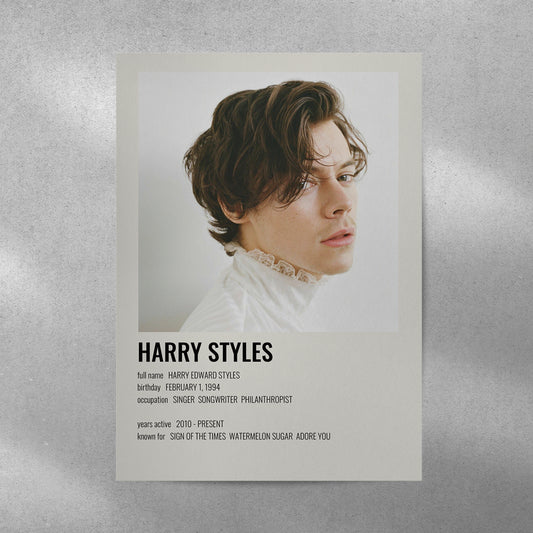 Harry Styles Card Spotify Aesthetic Metal Poster
